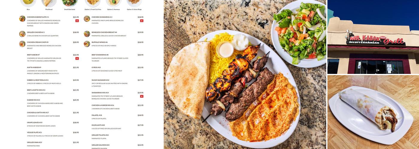 Mr. Kabob Fresh Mediterranean Grill Menu
