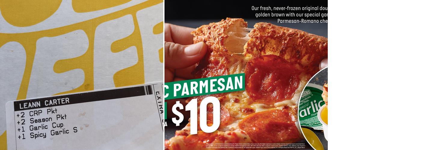 Papa Johns Pizza Menu