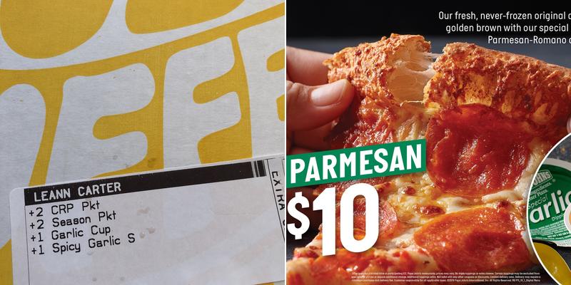 Papa Johns Pizza Menu
