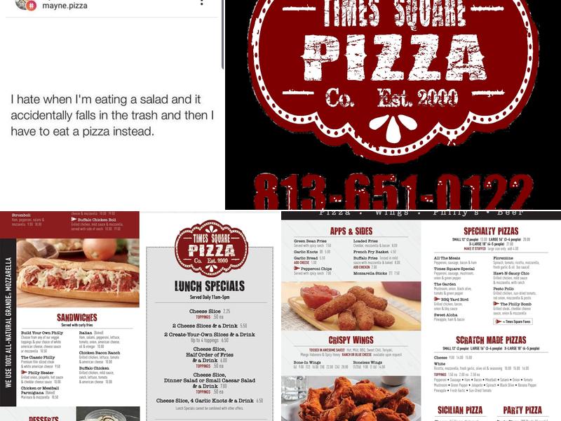 Times Square Pizza Co Menu