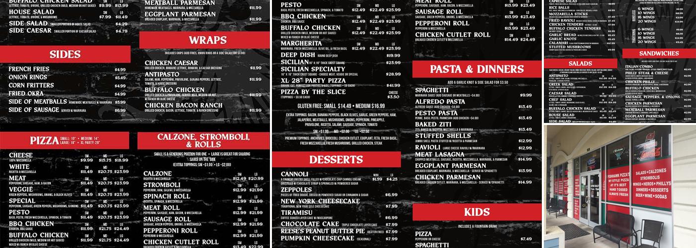 Fishhawk Pizza Menu