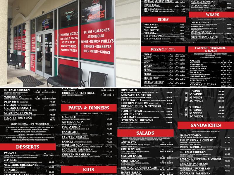 Fishhawk Pizza Menu