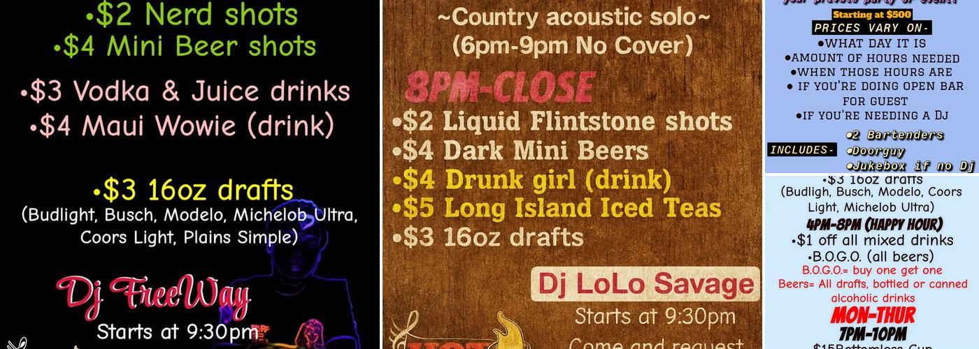 Hot Shotz Menu