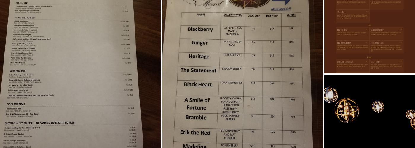 The Stein & Vine Menu