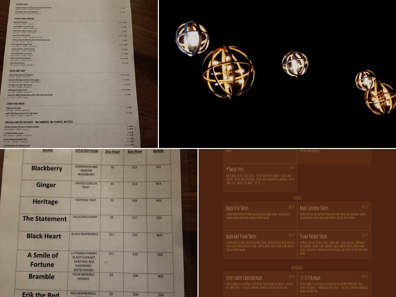 The Stein & Vine Menu