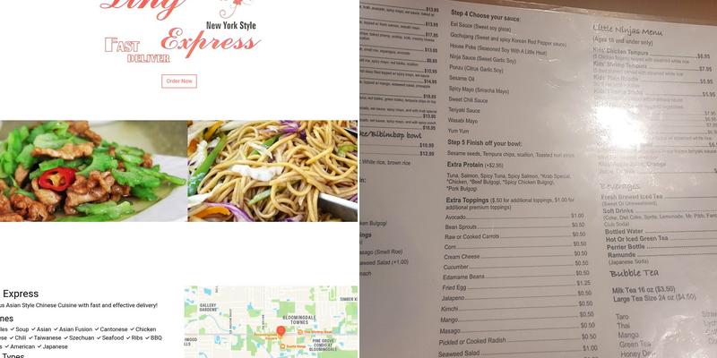 Ling Express Menu