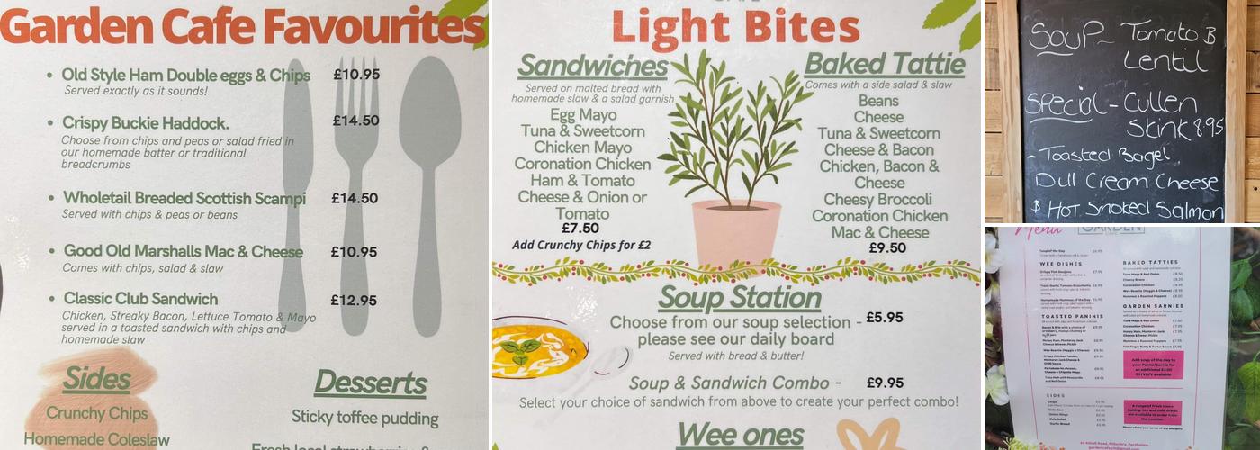 Garden Cafe Pitlochry Menu