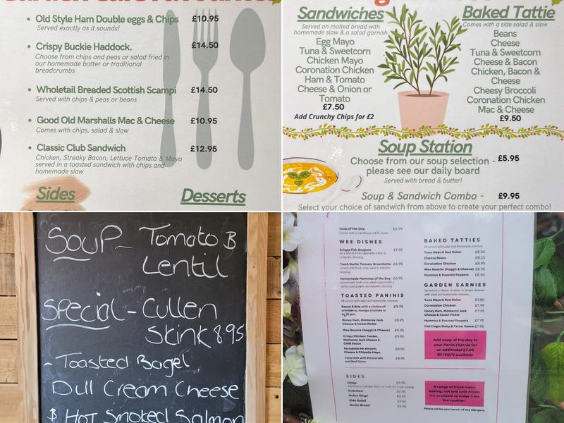 Garden Cafe Pitlochry Menu