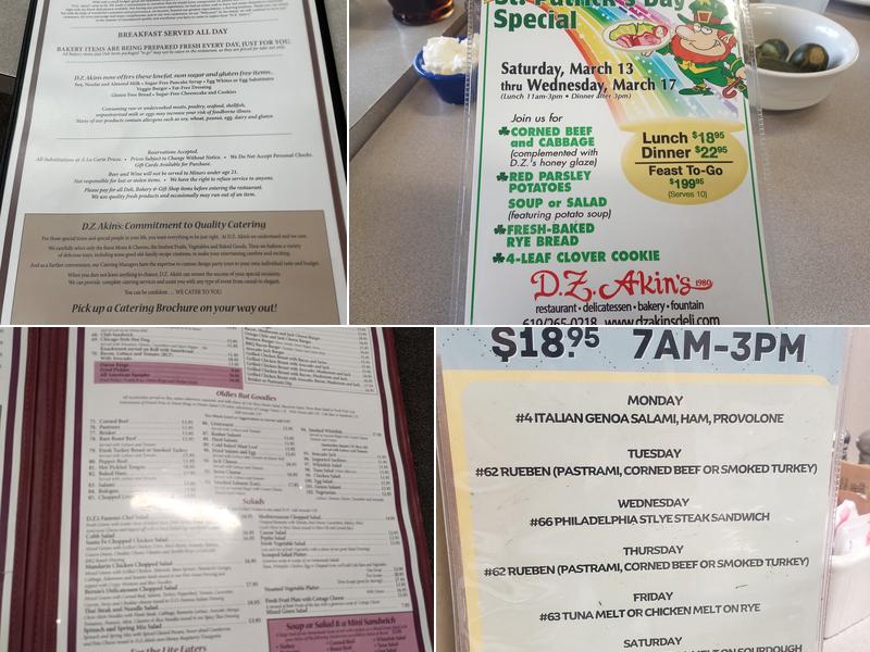 D Z Akin's Menu
