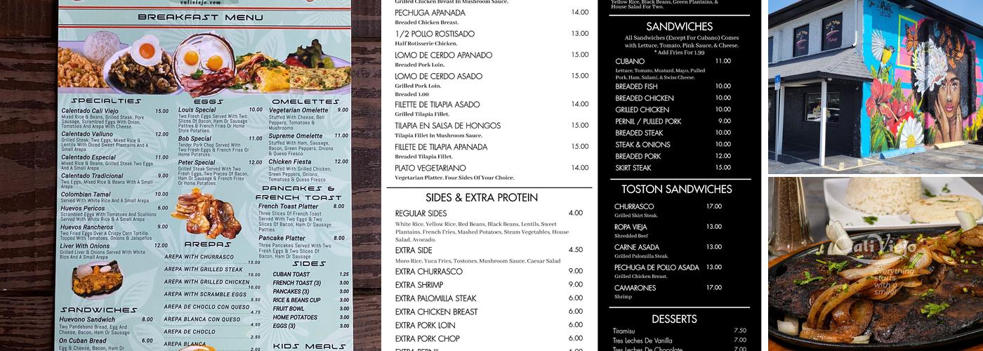 Cali Viejo Restaurant Menu