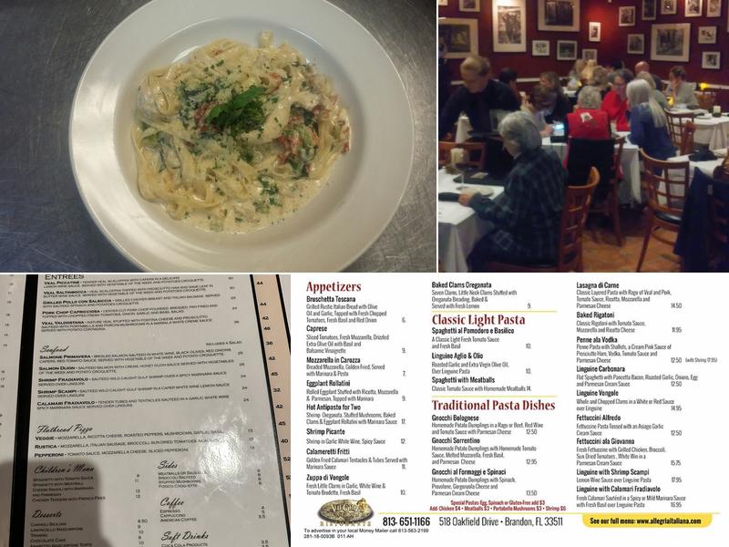 Allegria Italiana Menu