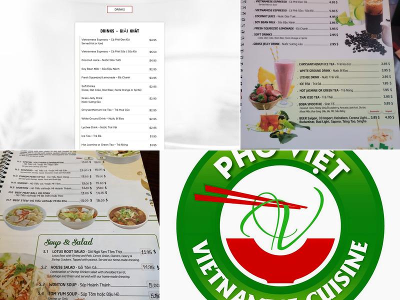 Pho Viet Menu