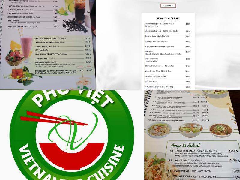 Pho Viet Menu