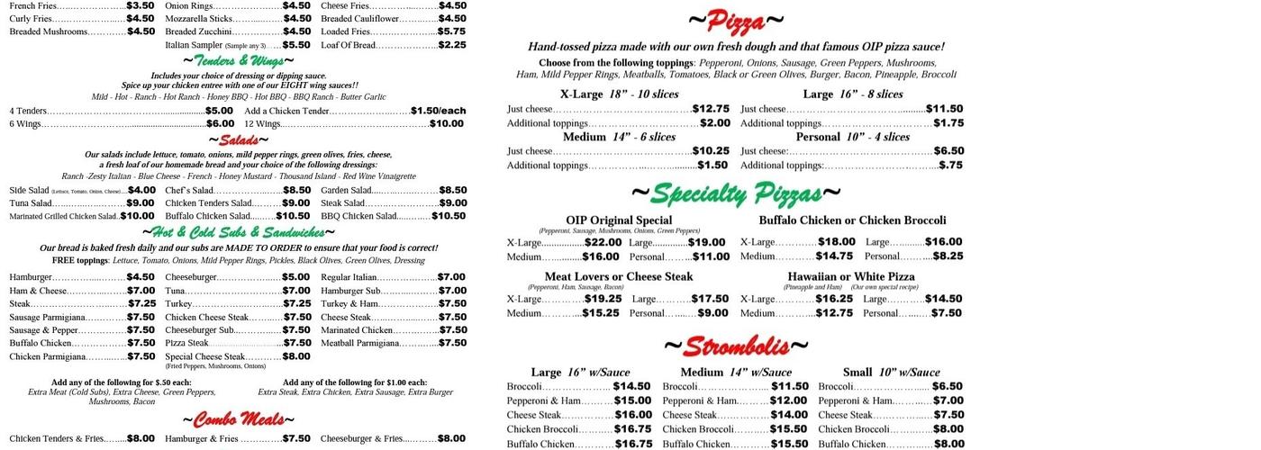 Borger OIP Petersburg Menu