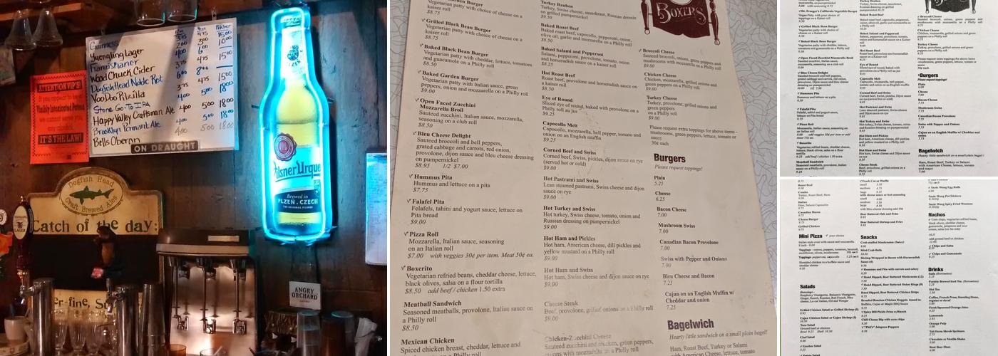 Boxer's Cafe Menu