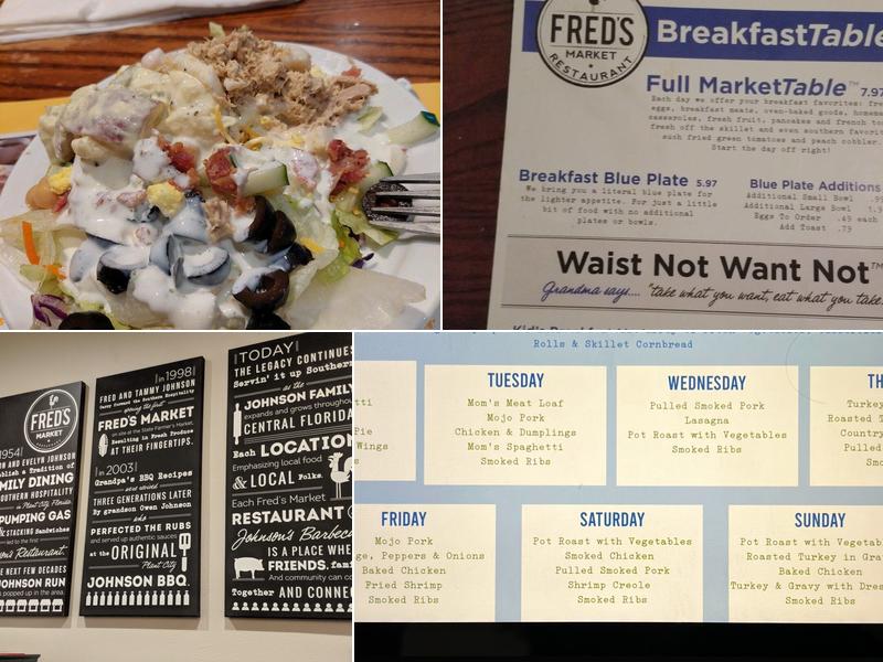 Fred's Market Restaurant Menu