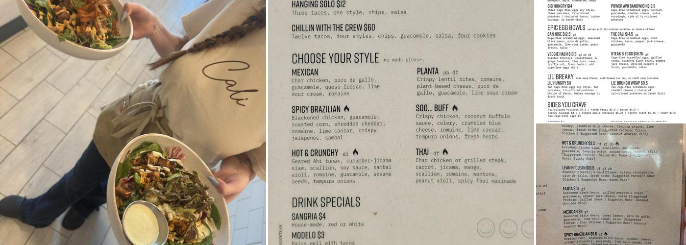 Cali - Brandon Menu