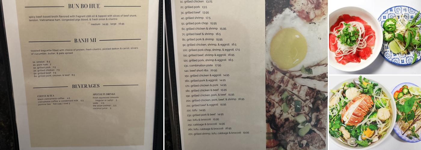 Pho Hoang Menu