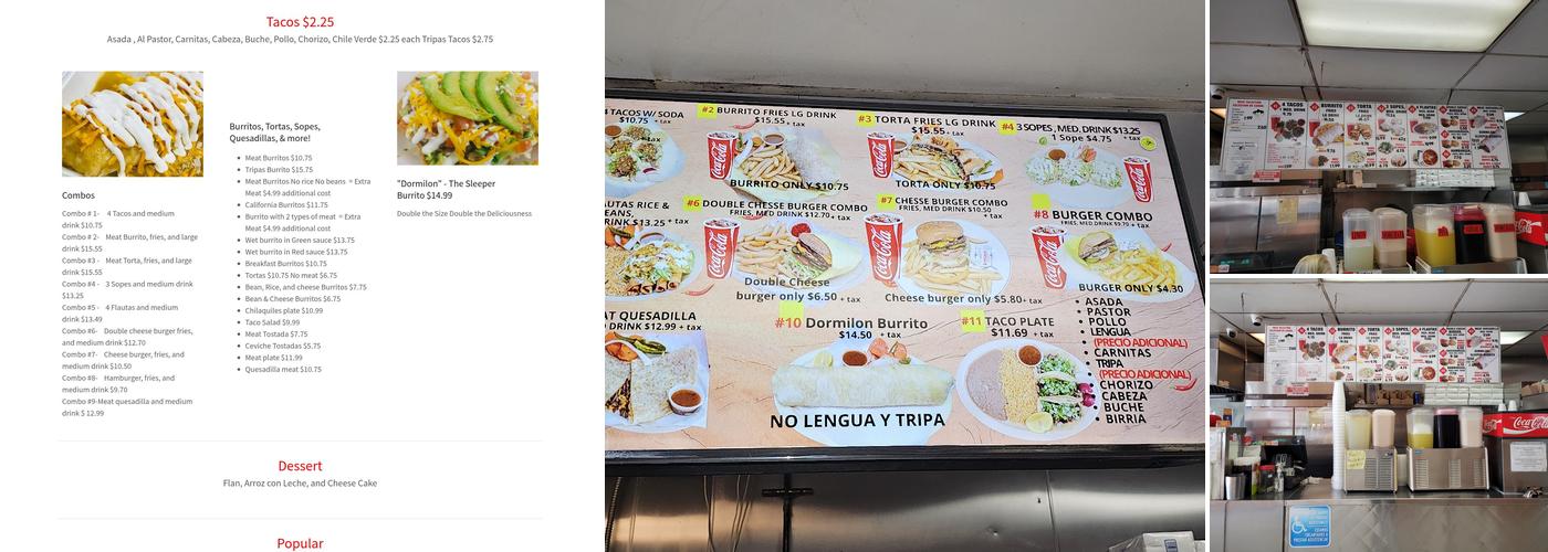 Tacos Unicos Menu