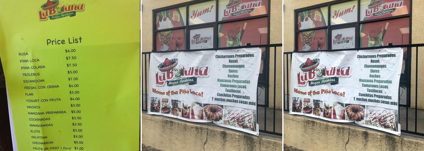 La Botana Menu