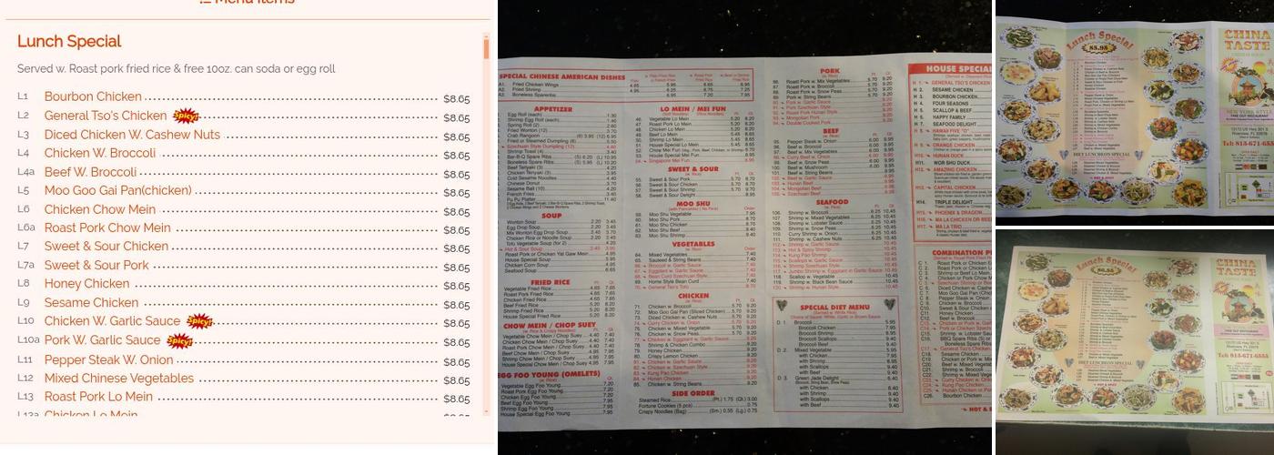 China Taste Menu
