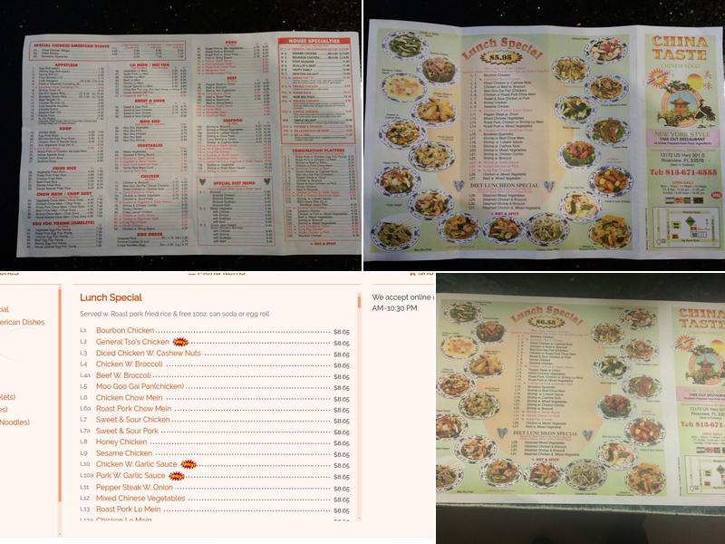 China Taste Menu
