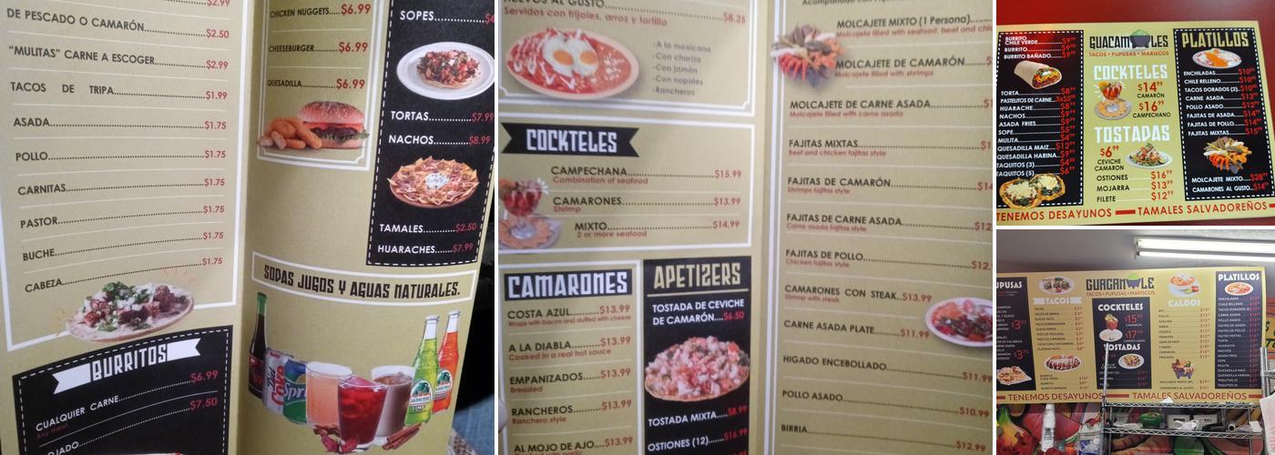 Guacamoles Menu