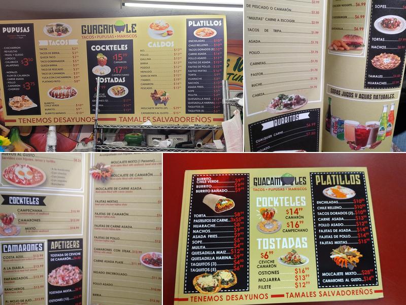 Guacamoles Menu