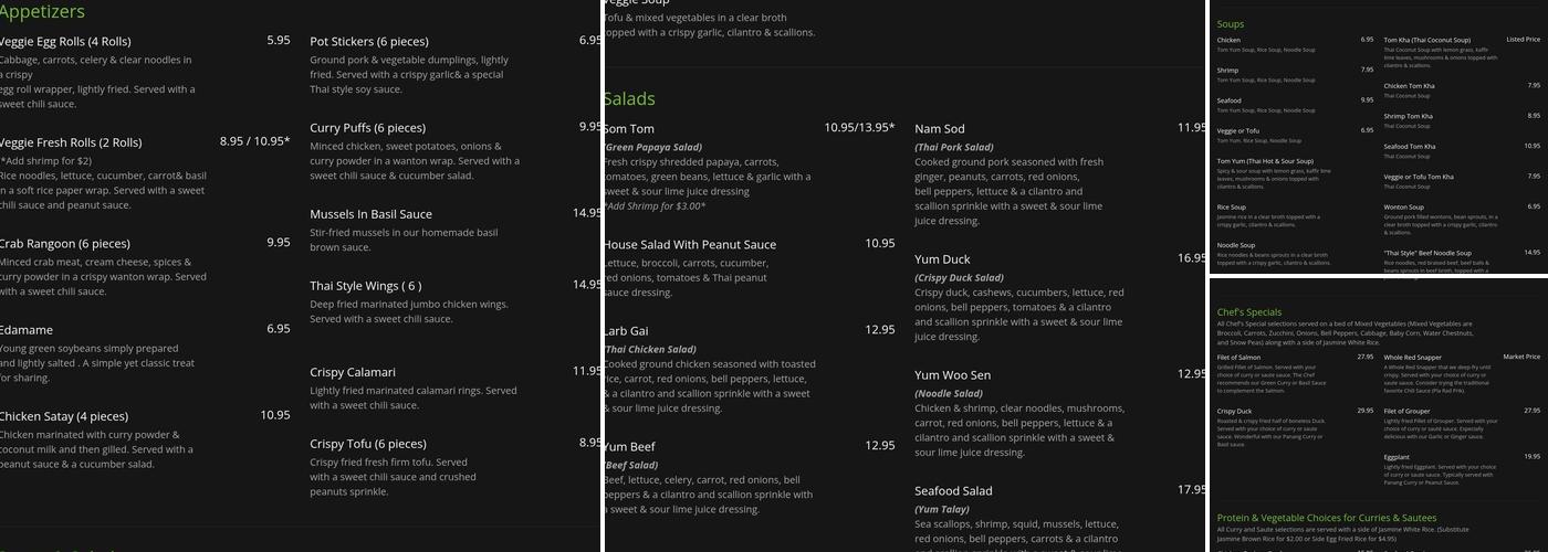 Lemon Grass Thai Kitchen Menu