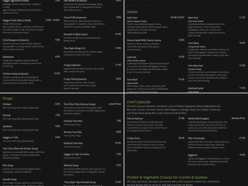 Lemon Grass Thai Kitchen Menu