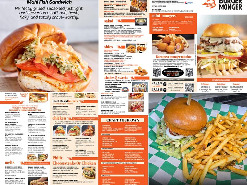 Burger Monger Menu