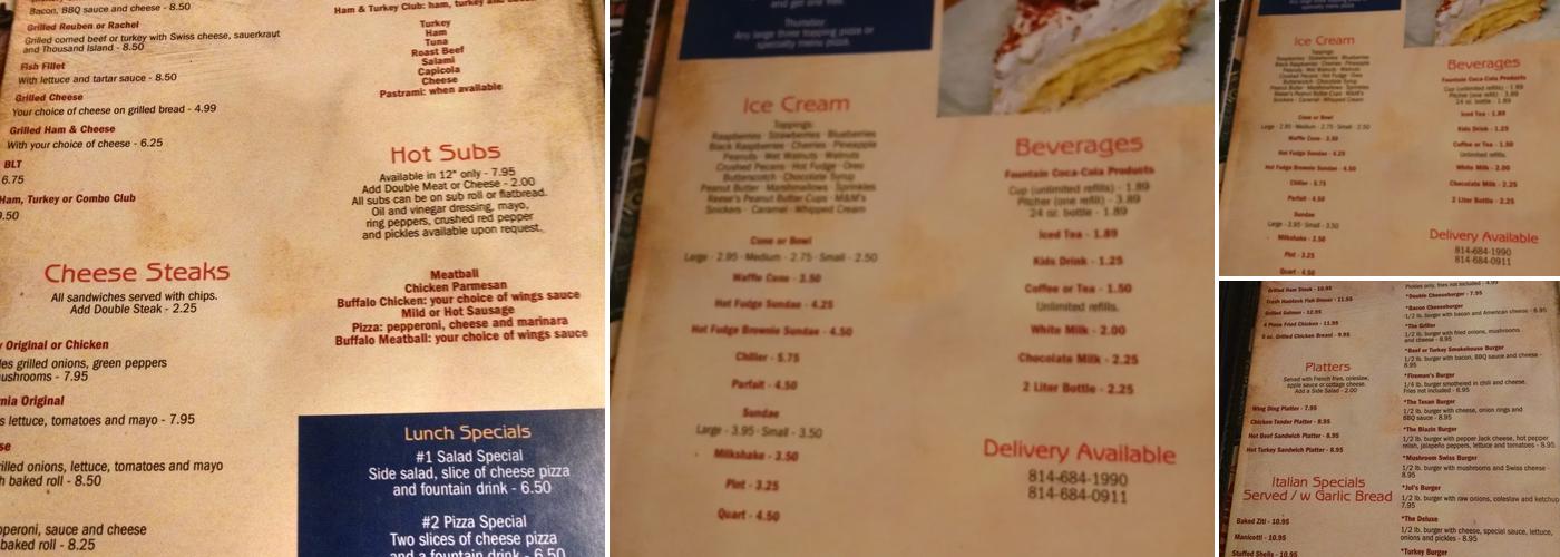 Firehouse Pizza Menu