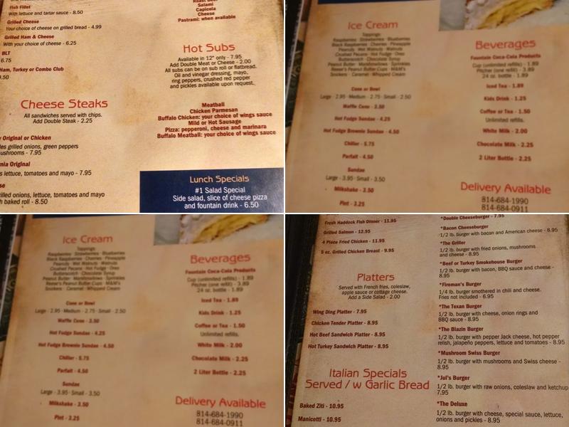 Firehouse Pizza Menu