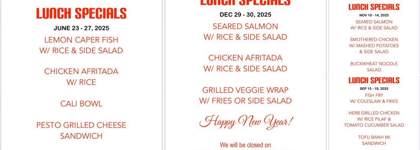 YAY Café Menu