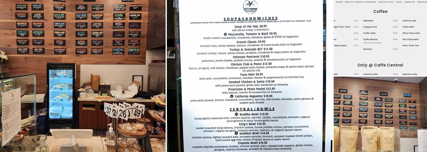 Caffe Central Menu