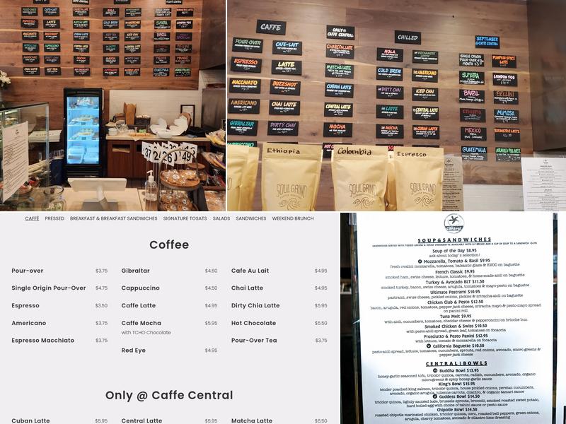 Caffe Central Menu