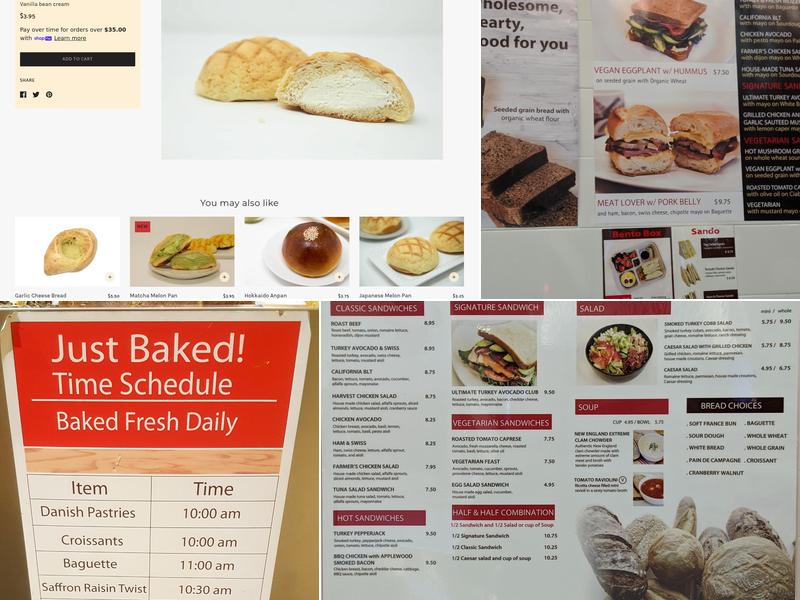 Andersen Bakery Menu