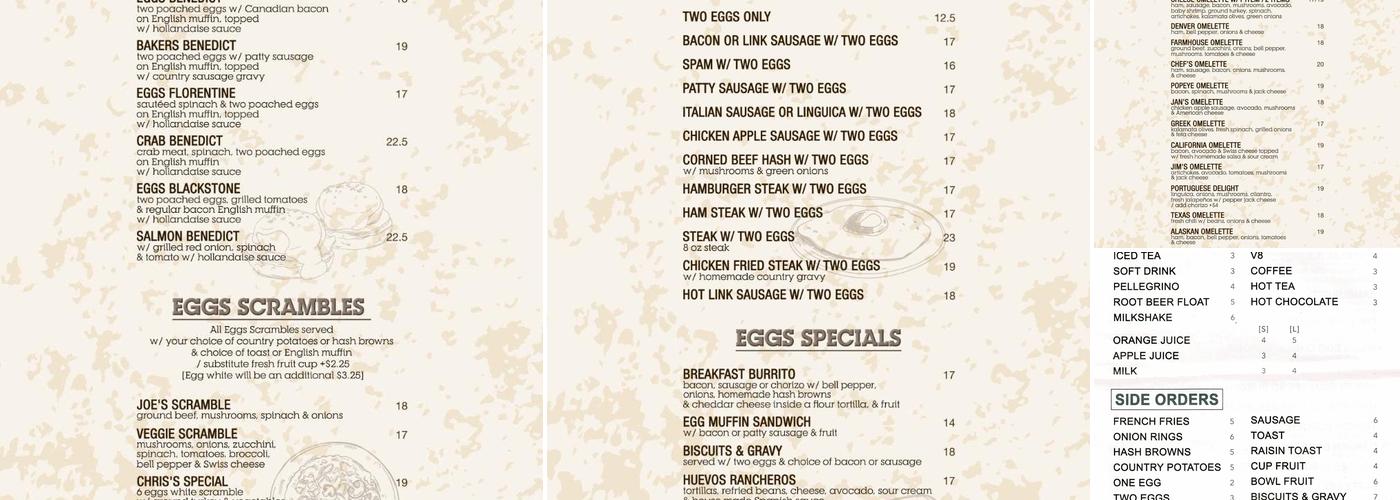 Talk of Broadway Menu