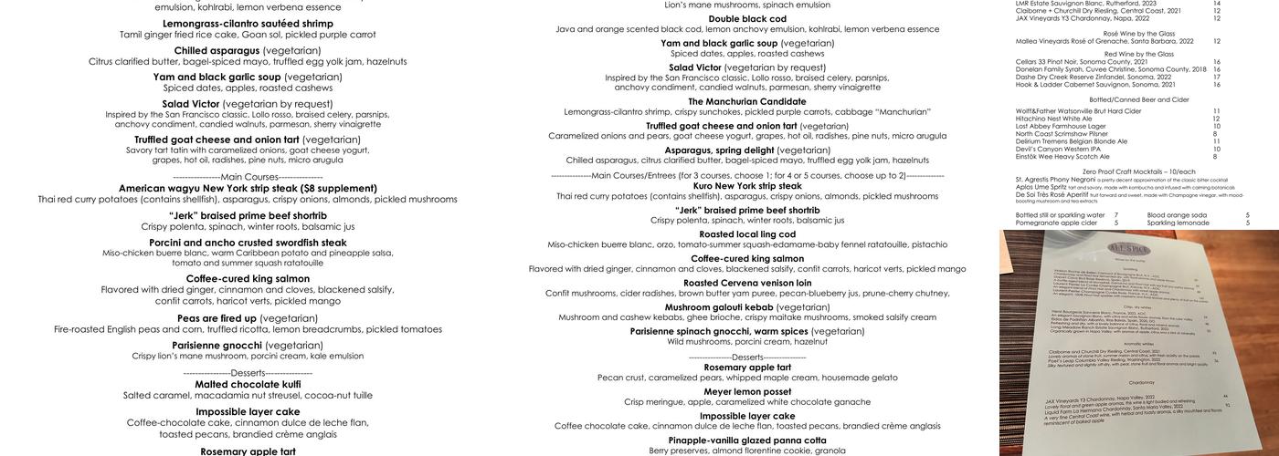 All Spice Menu