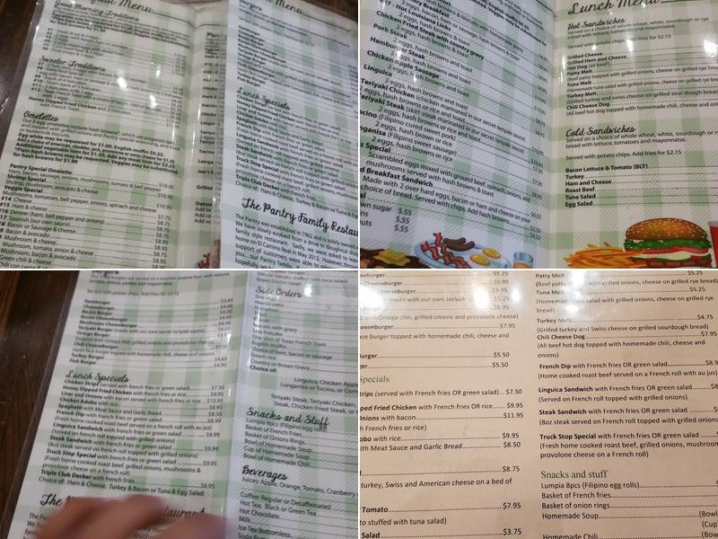 Pantry Family Restaurant Menu