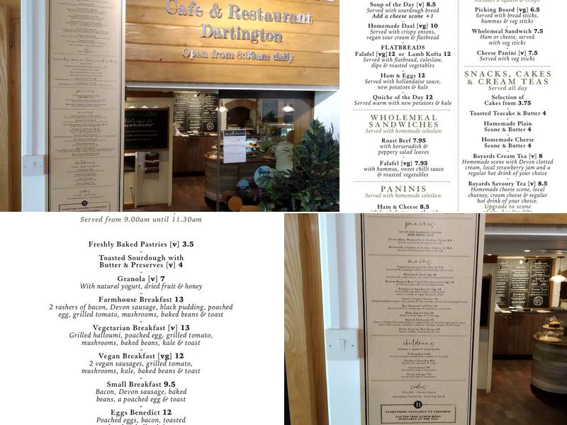 Bayards Kitchen Menu