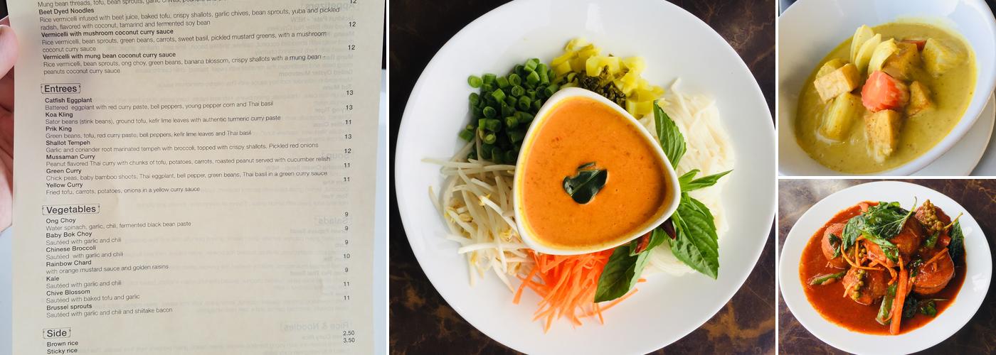 Satdha, Plant Based Thai Kitchen Menu