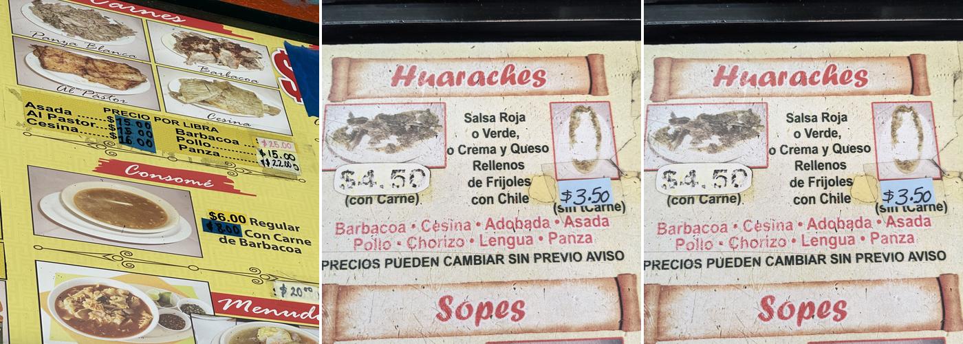 Barbacoa Onofre Menu