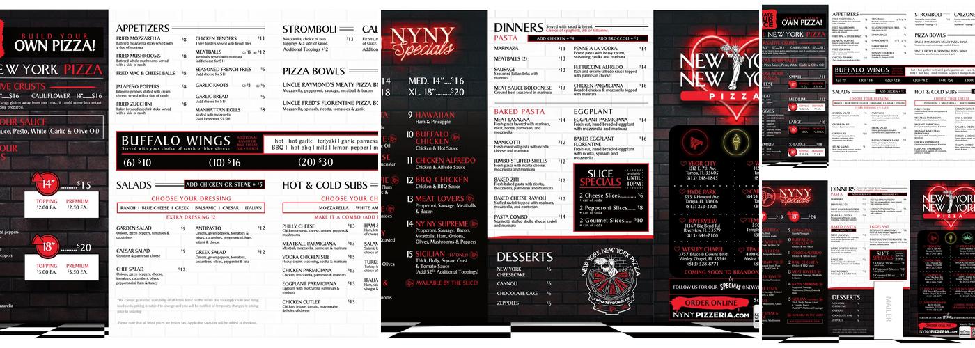 New York New York Pizza Menu