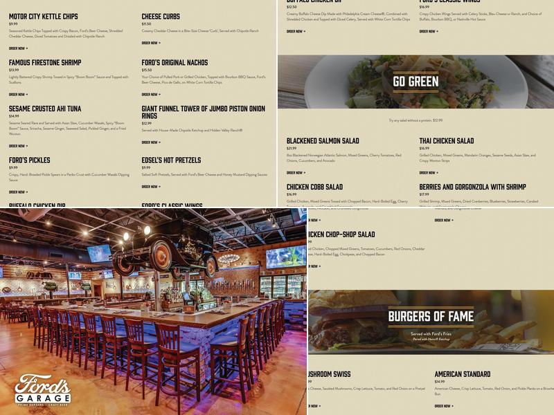 Ford's Garage Wesley Chapel Menu