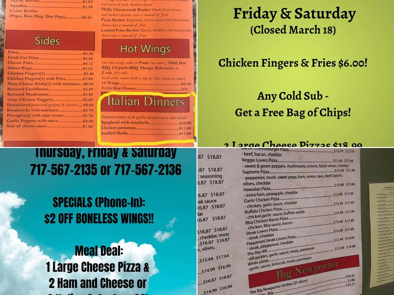 Zeiderelli's Pizza & Subs Menu