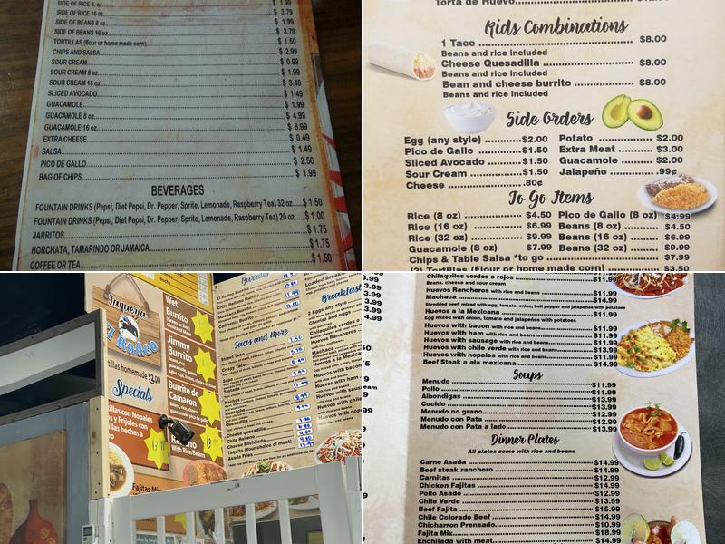 Taqueria El Rodeo Menu