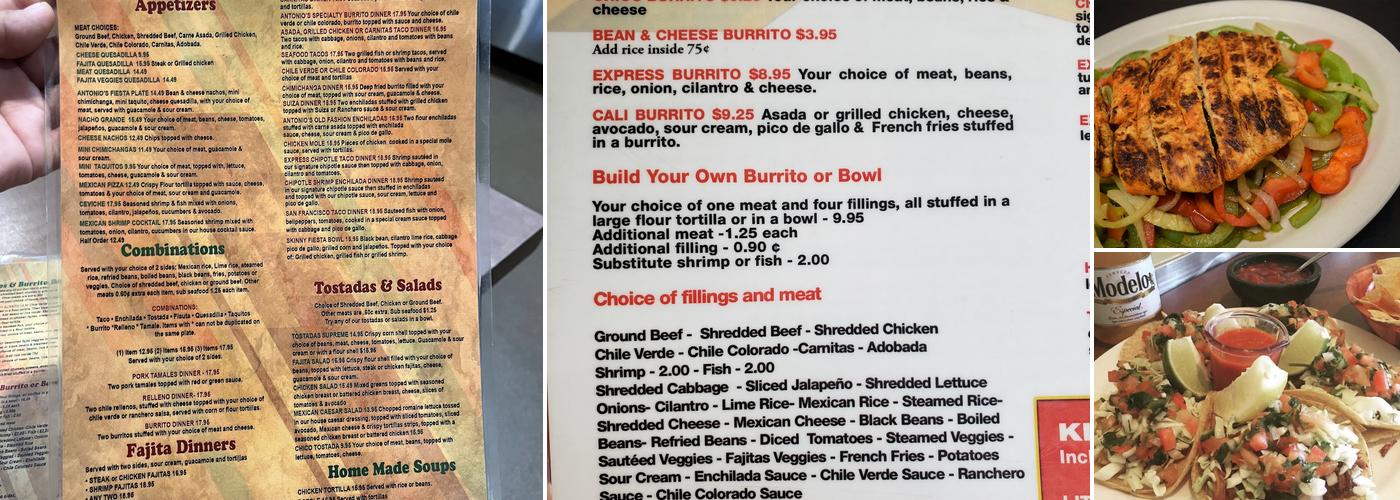 Antonio's Mex-Express Menu