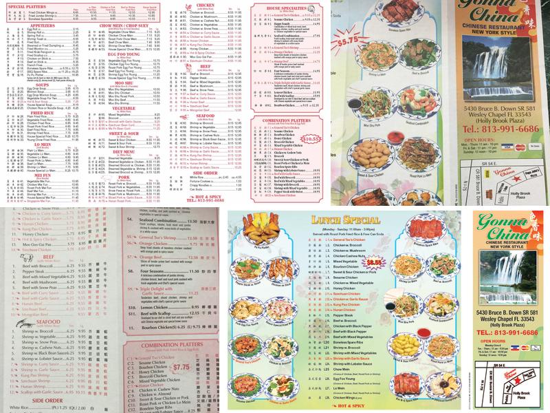 Gonna China Menu