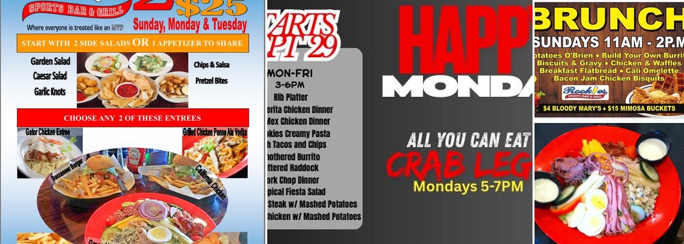 Rookies Family Grille & Bar Menu